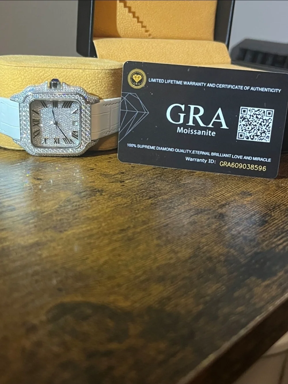 White Moissanite Watch Gra Authentic